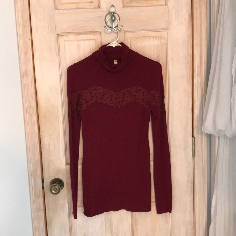 Free People Vintage long sleeve shirt with lace details